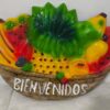 Decoración de frutas de bienvenidos pieza de barro