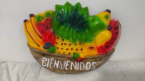 Decoración de frutas de bienvenidos pieza de barro
