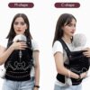 Portabebés Mochila ergonómico Canguro "Nest Blanche" (modelo Jacquard Magnolia / Margarita) Mezcla de Lino y Algodón Muy Suave.