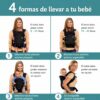 Portabebés Mochila ergonómico Canguro convertible Infantino Flip 4 en 1 COLOR GRIS