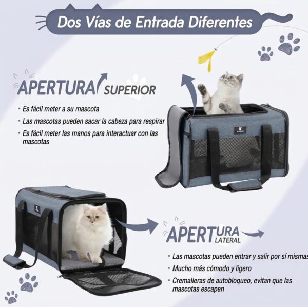 Transportador de viaje para mascotas bolso para mascotas porta mascotas X-ZONE PET en color azul.