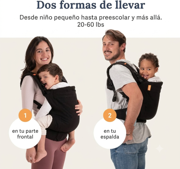 2026/10/1000372133.png Portabebés mochila Canguro negra de la marca BECO Modelo: Butterfly 2